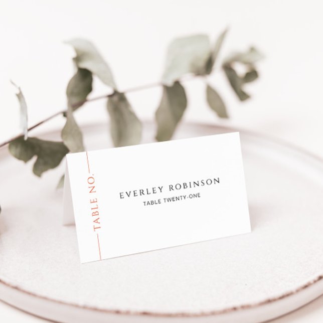 Cartão de Local de Casamento Laranja Queimado Mode (Criador carregado)