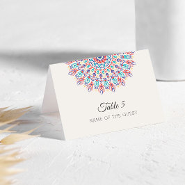 Cartão de Local de Casamento Mandala de Grama Pamp