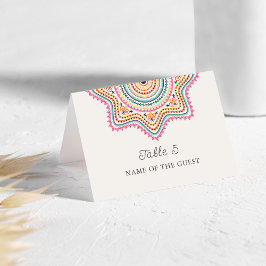 Cartão de Local de Casamento Mandala no Estilo Orn