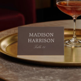 Cartão de Local de Casamento Marrom Chocolate Mode