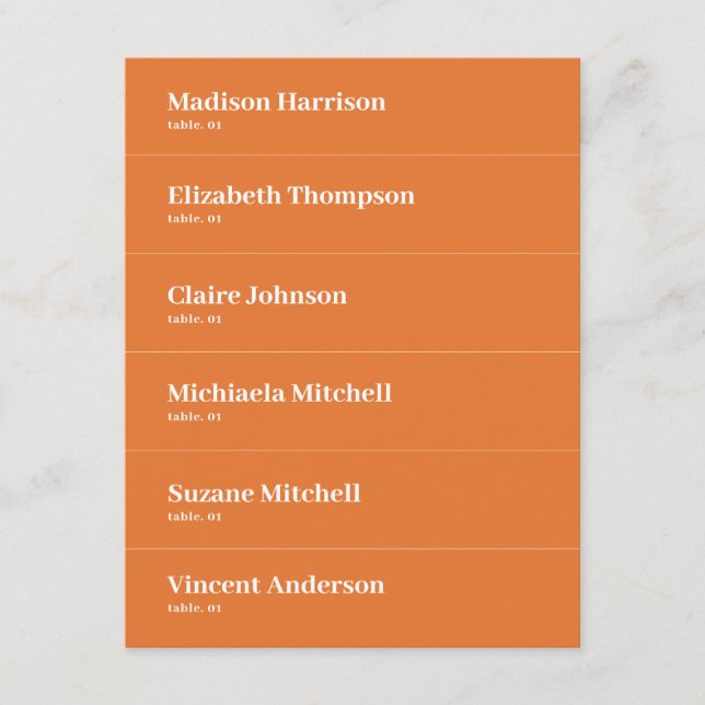 Cartão de Local de Casamento Retroativo Laranja DI (Frente)