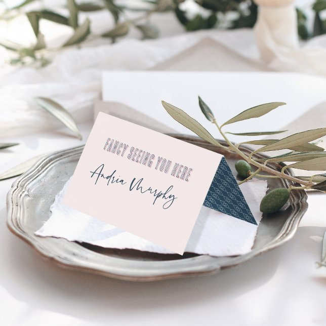 Cartão de Local de Casamento Rosa e Azul Diversos (Criador carregado)