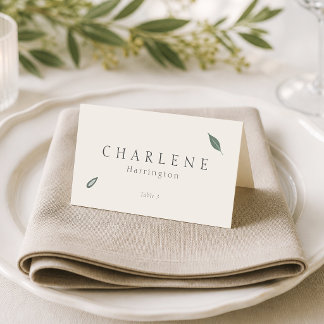 Cartão de Local de Casamento Verde Sage Minimalist