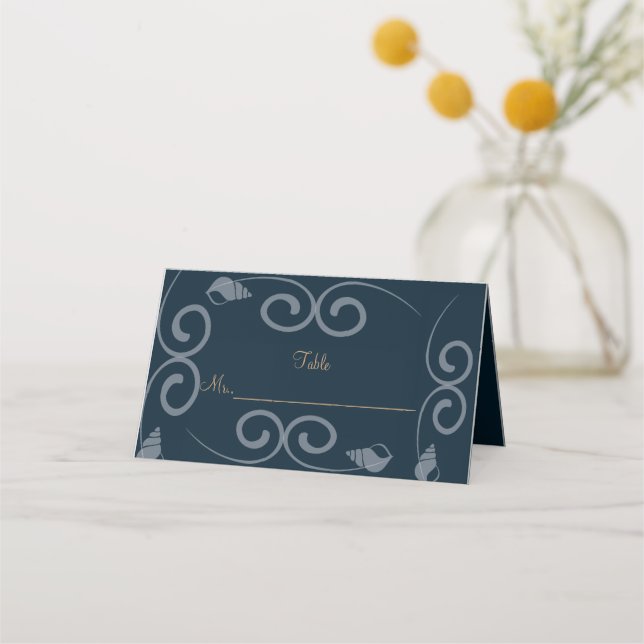 cartão de local de cor floral de casamento (Frente)