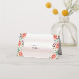 Cartão de Local de Flor de Peony de Aquarela