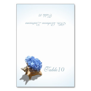 Cartão de Local do Mar de Hydrangea Azul