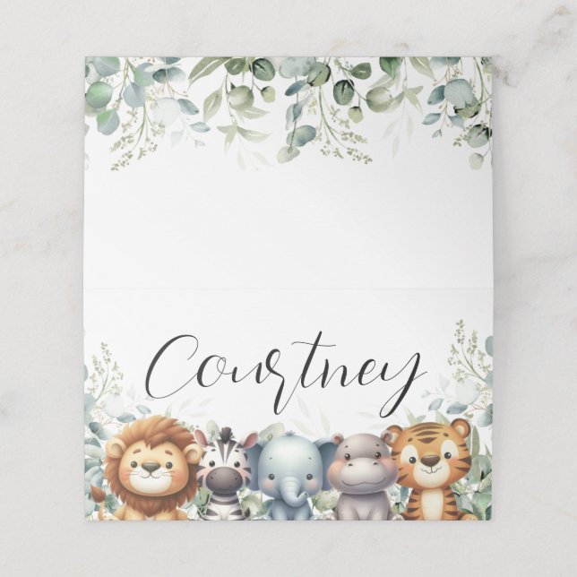 Cartão de Local do Nome Safari (Exterior/Desdobrado)