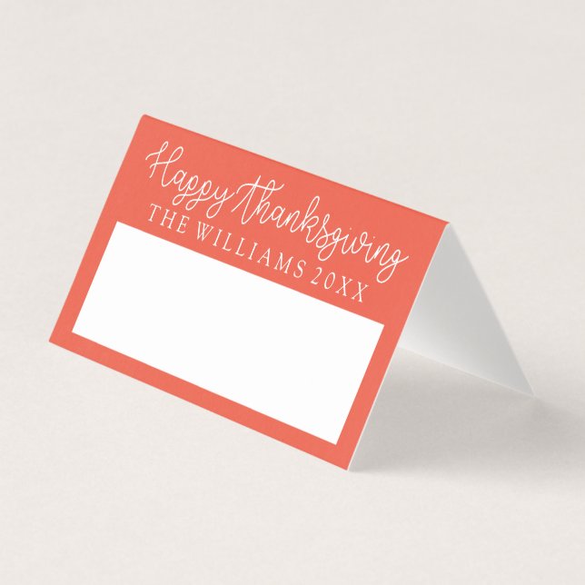 Cartão de Local Jante de Ação de Graças (Frente)