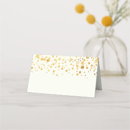 Cartão de Local para Confetti Dourado Glitter Conf