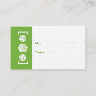 Cartão de Local para Jogador de Dice Verde D20