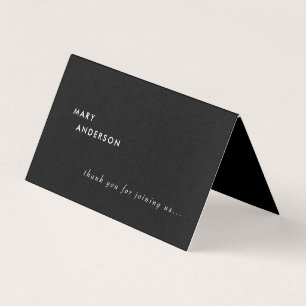 Cartão de Local Personalizado B/W Contemporâneo