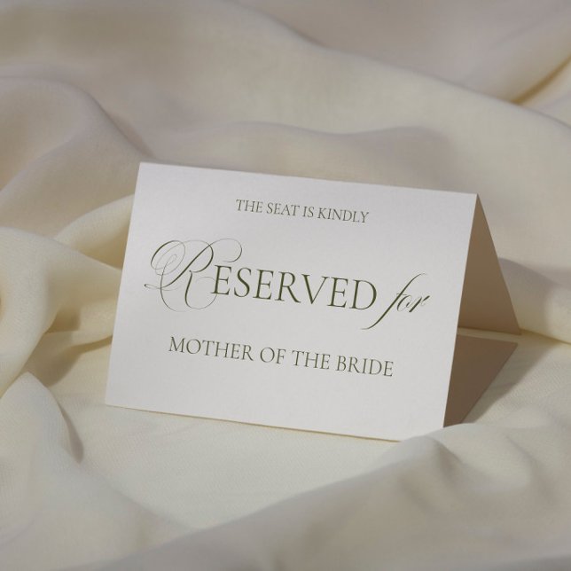 Cartão de Local Reservado para Casamento Branco e  (Criador carregado)