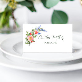 Cartão de Local Russo de lavandas e flores selvage