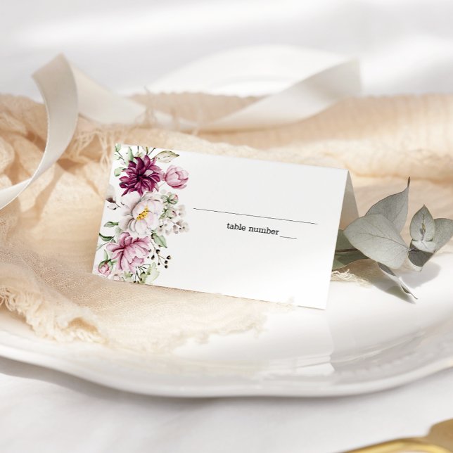 Cartão de Localidade Floral de Borgonha Rosa-Rosa (Criador carregado)