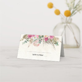 Cartão de Localidade Floral Neutral Pastel Boho