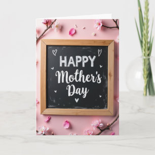 Cartão de Lousa Feliz Dia das Mães