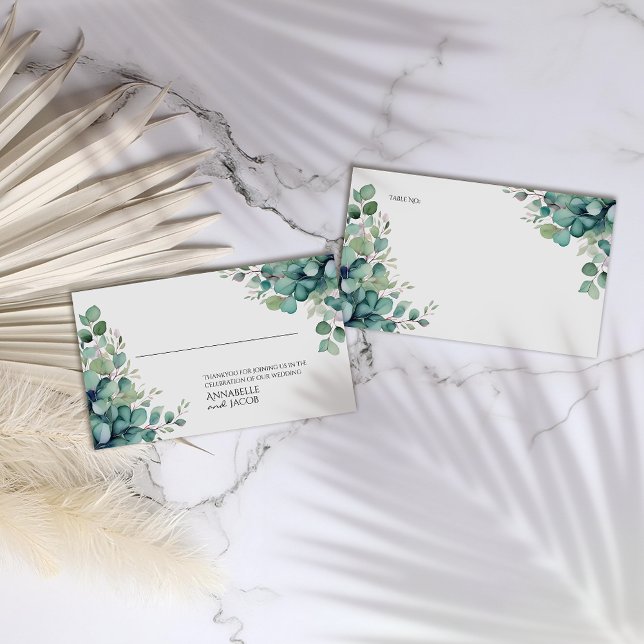 Cartão De Lugar A Aquarela Elegante Deixa A Placa Local (Criador carregado)