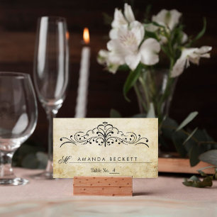 Cartão De Lugar A coleção de Casamentos vintage Flourish do Orname