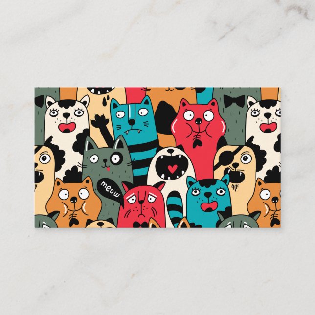 Cartão De Lugar A multidão de gatos (Frente)