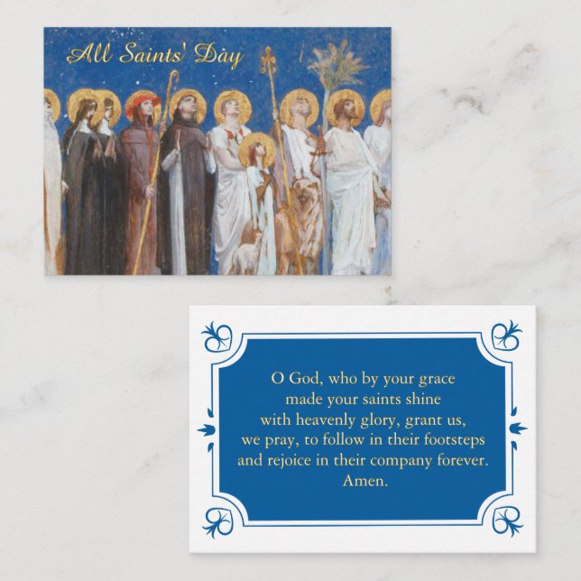 Cartão De Lugar All Saints’ Day Catholic Prayer Card (Frente/Verso)
