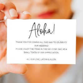Cartão De Lugar Aloha Hawaii Weding Bem-vindo Gift Bag Basket