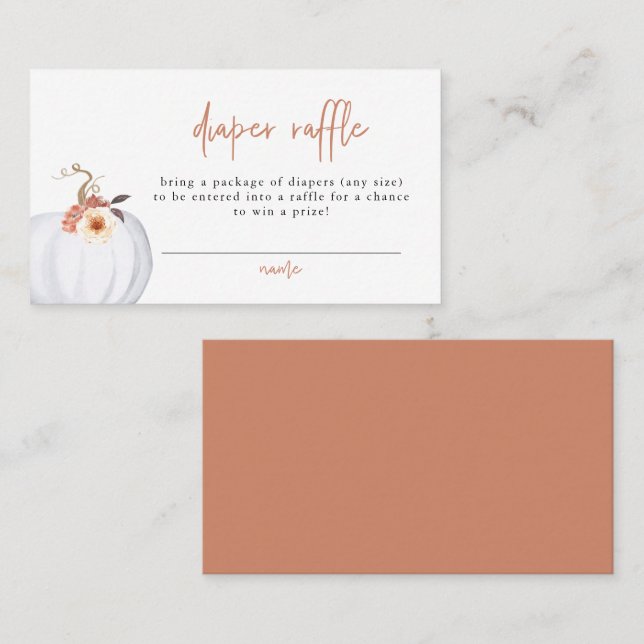 Cartão De Lugar Amber Moderno Russo Pequena Fralda de Abóbora Raff (Frente/Verso)