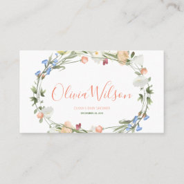 Cartão De Lugar Amor com flor selvagem