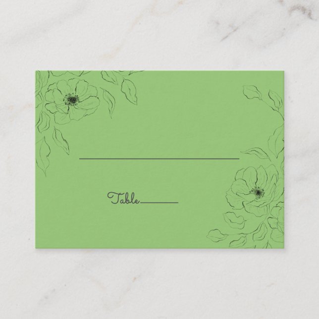 Cartão De Lugar Anemone sobre uma placa de proteção plano de fundo (Frente)