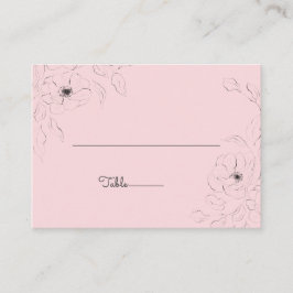 Cartão De Lugar Anêone na placa de lugar plana Rosa pálida