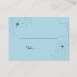 Cartão De Lugar Anêone sobre fundo azul pálido~Plano