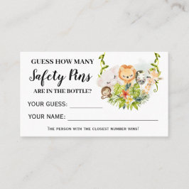 Cartão De Lugar Animais Selvagens Quantos Pinos De Segurança Cartã