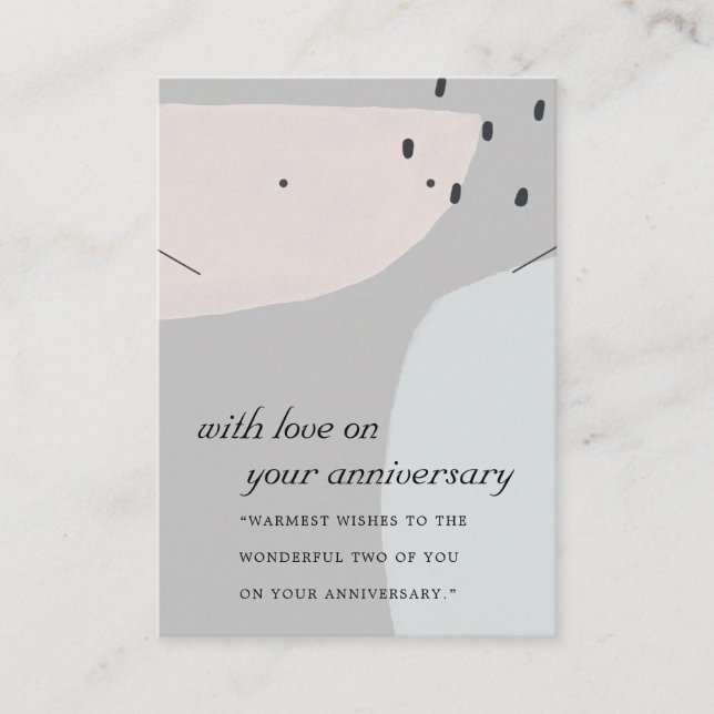 Cartão De Lugar ANIVERSÁRIO DE NECKLACE AZUL DE CINZA abstrato (Frente)