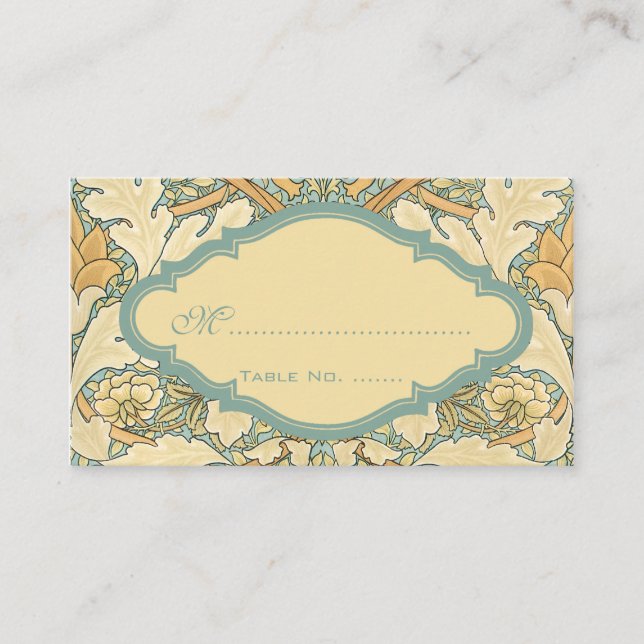 Cartão De Lugar Antiquado Vitoriano William Morris Rua James Flora (Frente)