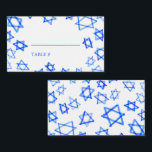 Cartão De Lugar Aquarela Estrela de Davi Azul Bar Mitzvah<br><div class="desc">Lugar perfeito para um cartão personalizado para uma bat mitzvah, bar mitzvah, casamento ou outra celebração judaica! Arte em aquarela feita à mão para você na frente e no verso! TOTALMENTE PERSONALIZÁVEL! Clique em “Personalizar” acima para editar o texto. Clique em "editar usando a ferramenta de design" para ajustar as...</div>