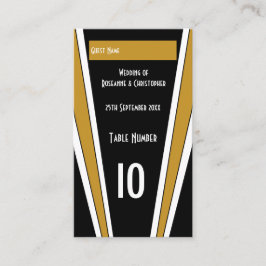 Cartão De Lugar Art Deco Design Black E Dourado Casamento
