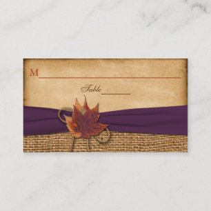 Cartão De Lugar Autumn Deixa FAUX Burlap Place Card