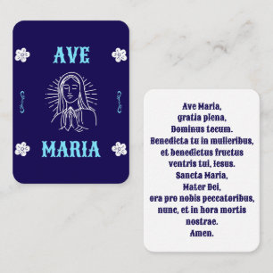 Cartão De Lugar Ave Maria Prayer Card - Latim Hail Mary