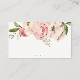 Cartão De Lugar Batismo Floral Cruzado de Rosa de Pêssego Pastel S