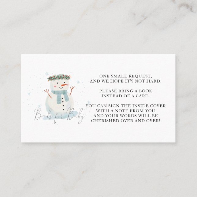 Cartão De Lugar Bebê É Frio Fora do Chá Livros para Bebê (Frente)