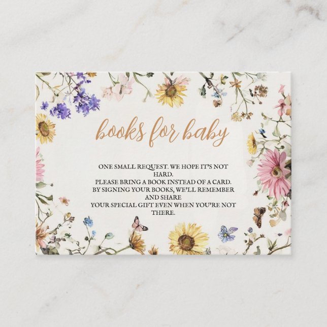 Cartão De Lugar Bebê em Bloom Livros para Bebê (Frente)