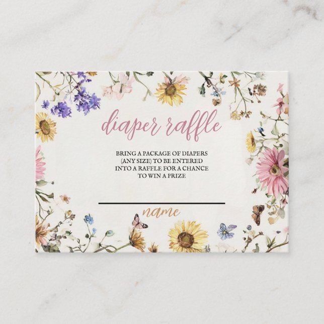 Cartão De Lugar Bebê na Fralda de Sangue Bilhete de Raffle (Frente)