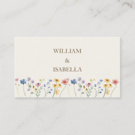 Cartão De Lugar Beige Pastel Wildflower