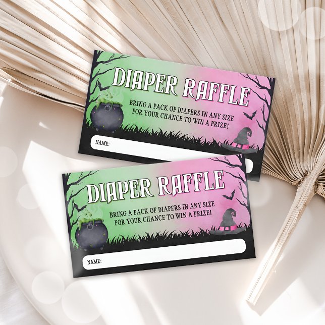 Cartão De Lugar Bilhete de Fralda de Halloween Raffle (Baby Shower Diaper Raffle Tickets)
