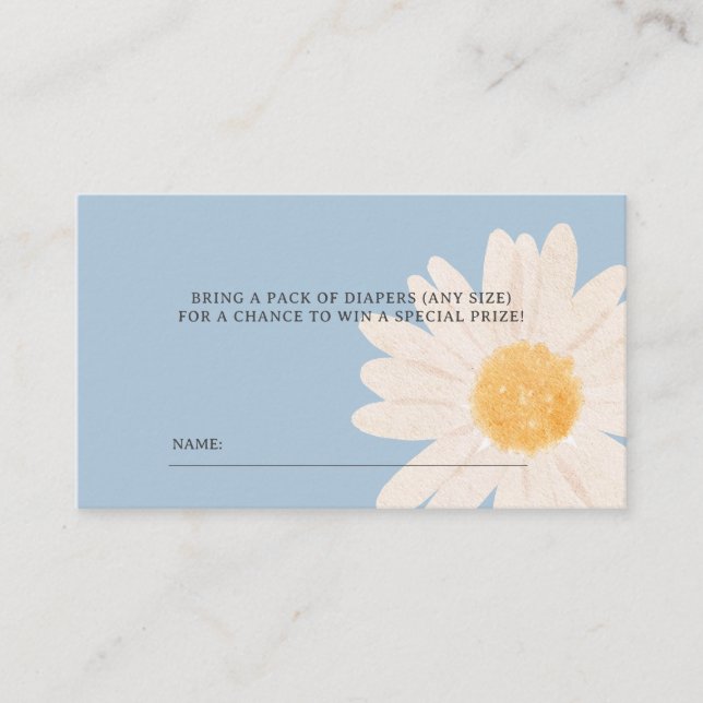 Cartão De Lugar Bilhete de Fralda de margarida Raffle (Frente)
