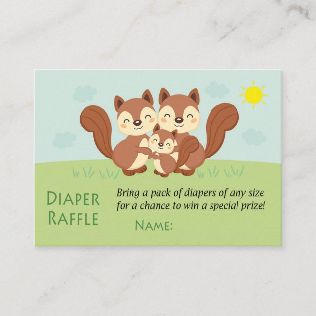 Cartão De Lugar Bilhetes de Fralda de Esquilo (Frente)