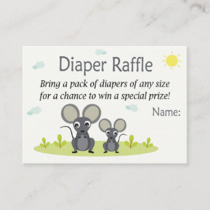 Cartão De Lugar Bilhetes de Raffle com Fralda de Rato