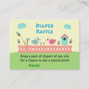 Cartão De Lugar Bilhetes de Raffle da Fralda de Aves