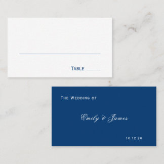 Cartão De Lugar Blue and White Wedding
