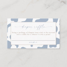 Blue Cowboy Cow Print Diaper Raffle Ticket