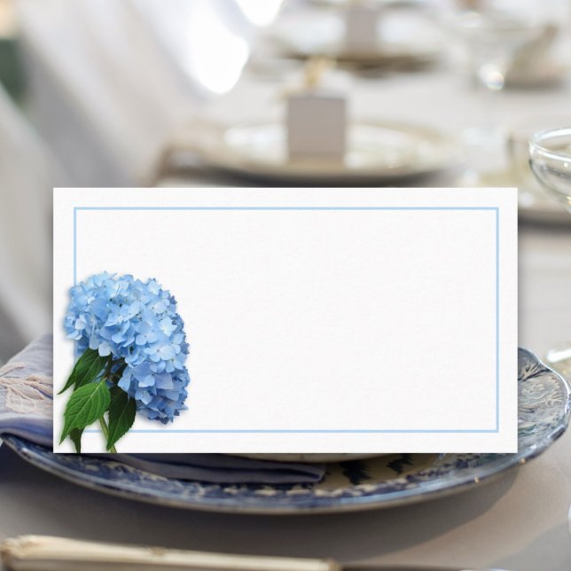 Cartão De Lugar Blue Heaven Real Hydrangea Flower Escort Seating (Criador carregado)